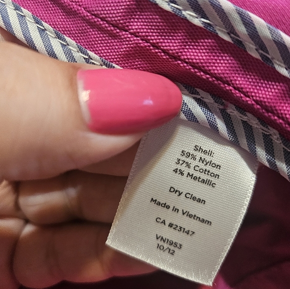 Talbots Hot Pink Metallic Sheen Utility Jacket - Picture 11 of 11